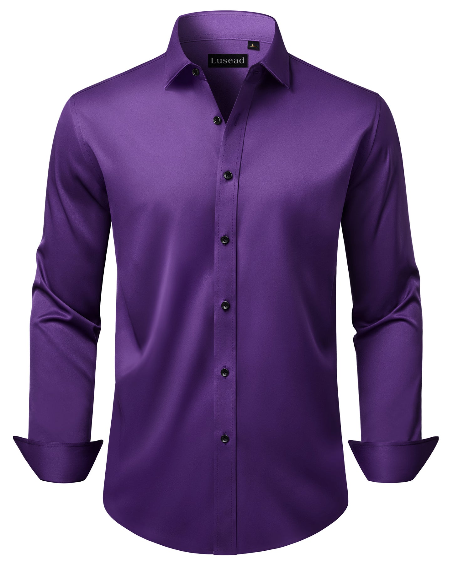 Lusead Slim Fit Dress Shirt for Men Long Sleeve Button Up Shirt