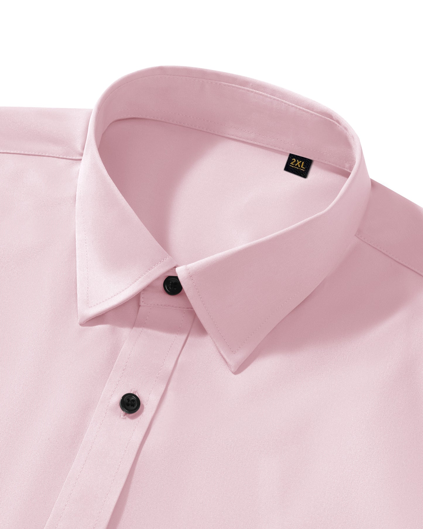 Lusead Mens Pink Dress Shirts Long Sleeve Stretch Button Up Shirt