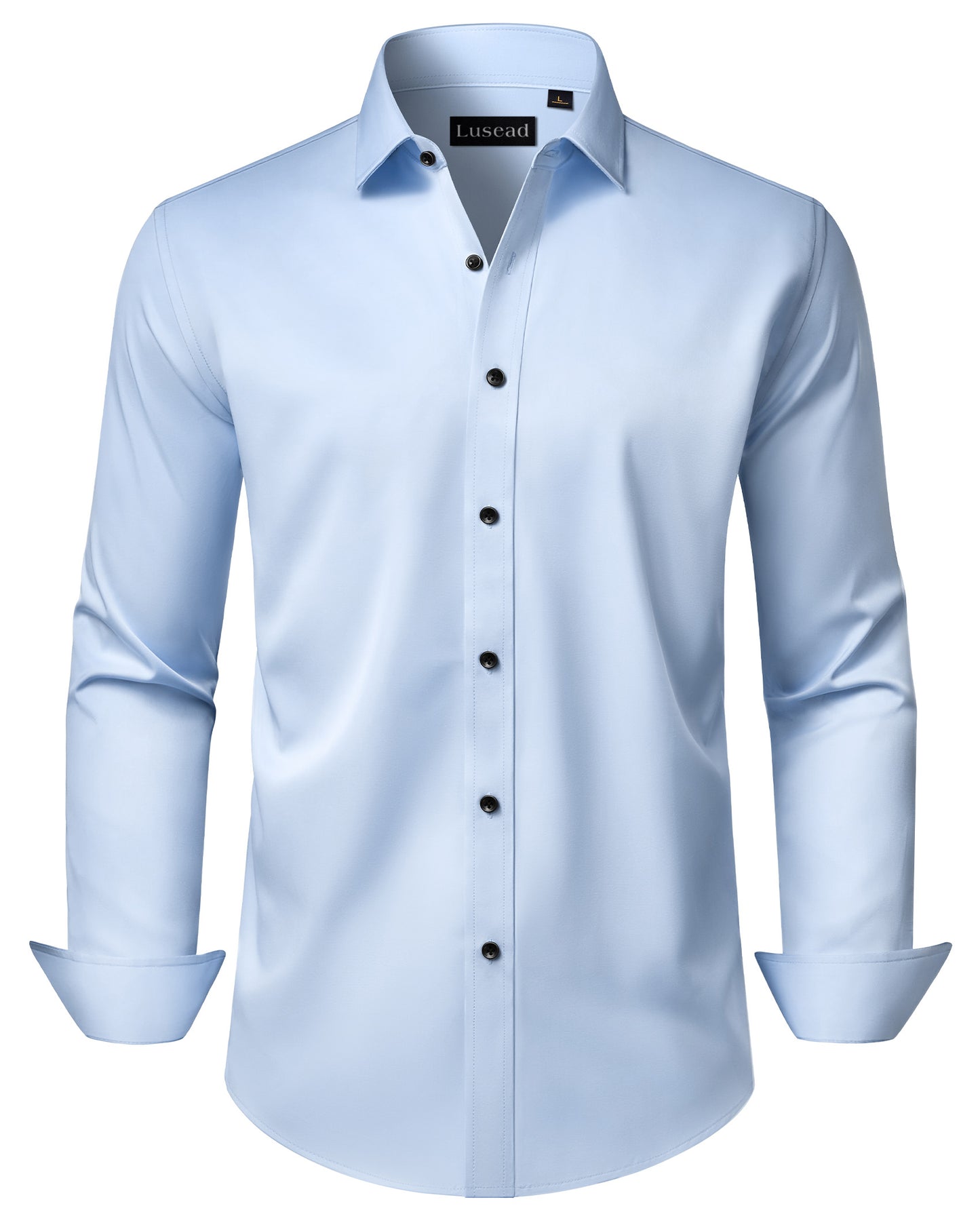 Lusead Slim Fit Dress Shirt for Men Long Sleeve Button Up Shirt
