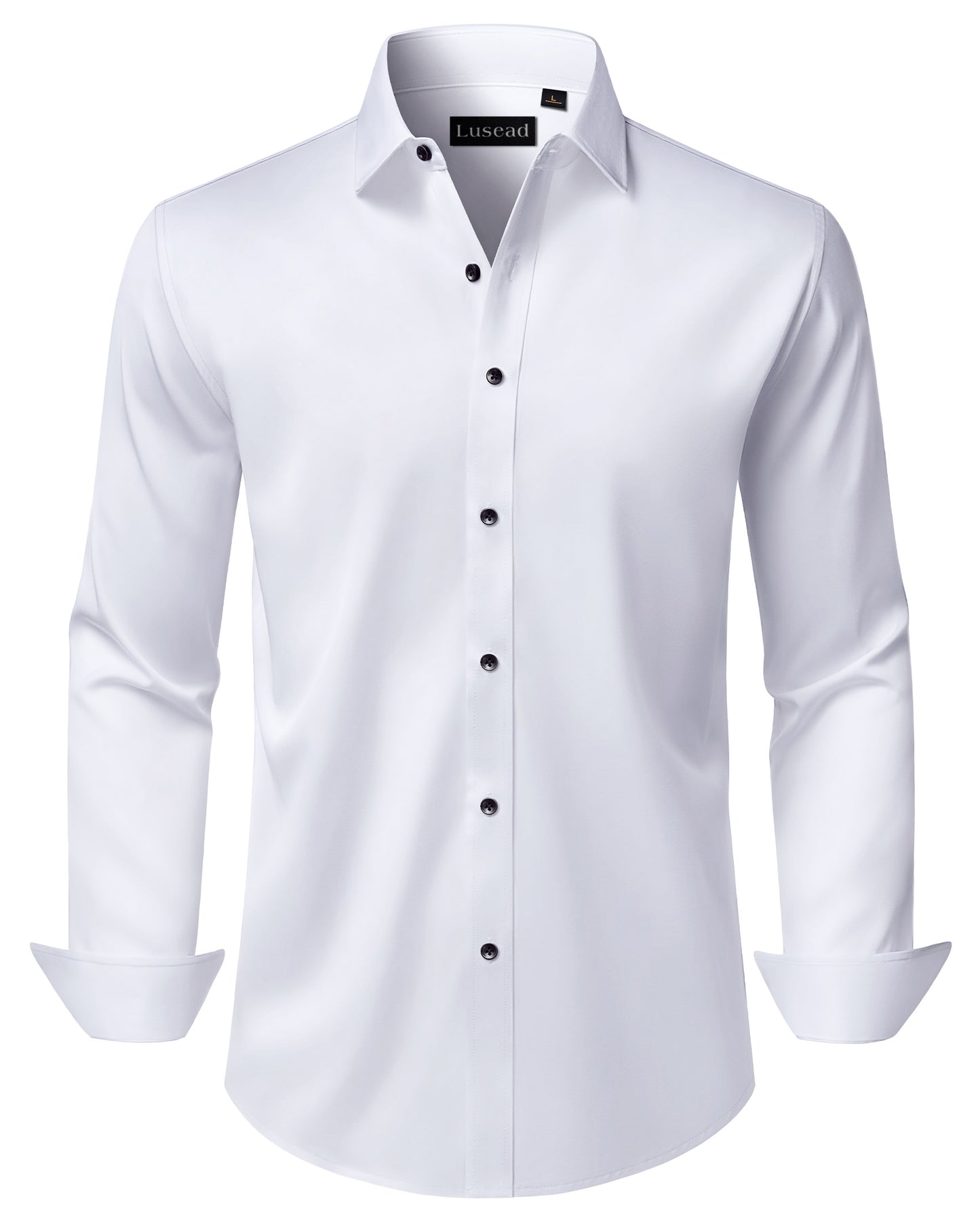 Lusead Slim Fit Dress Shirt for Men Long Sleeve Button Up Shirt
