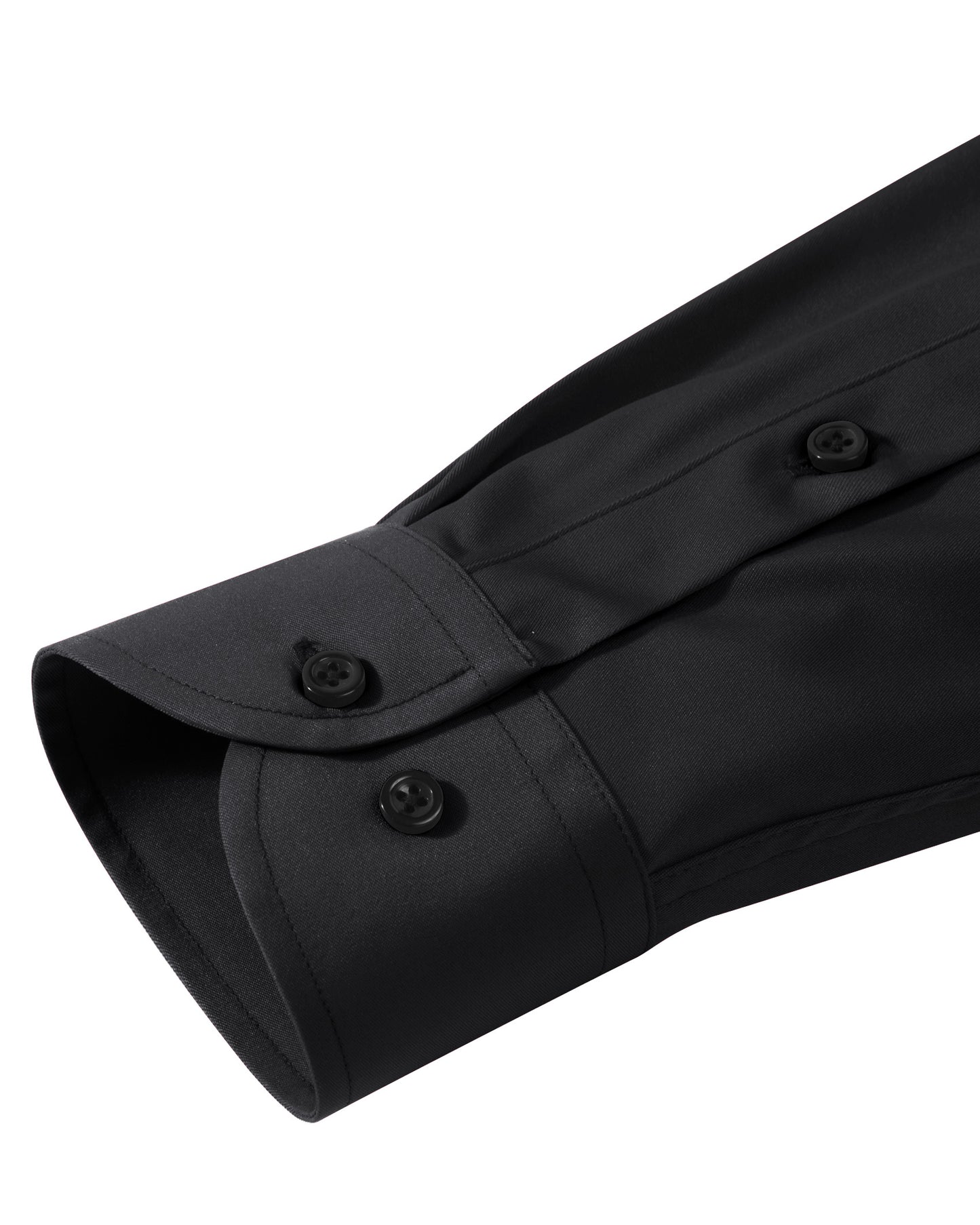 Lusead Black Slim Fit Dress Shirt for Men Long Sleeve Stretch Shirt