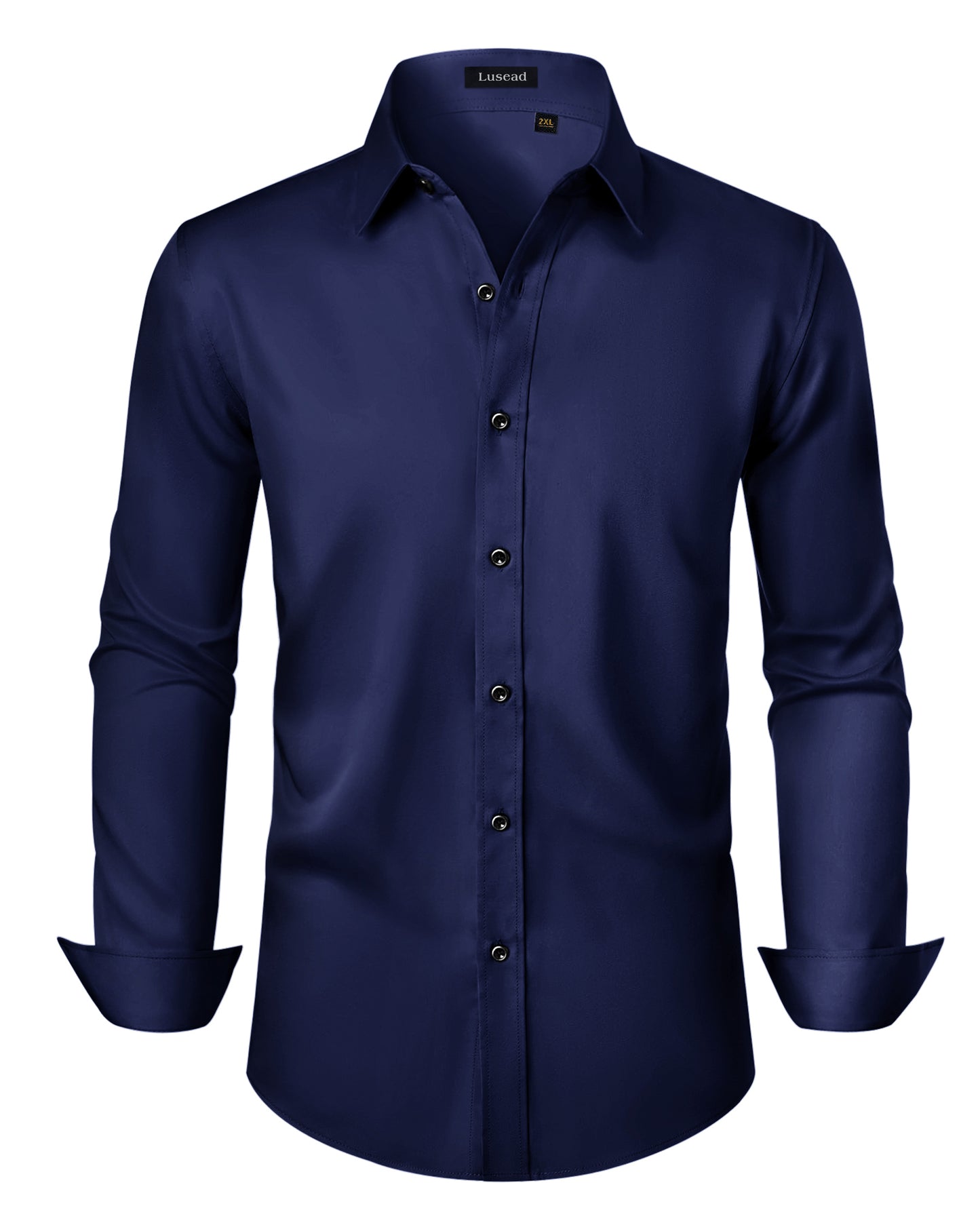 Lusead Men's Grey Dress Shirts Slim Fit Formal Button Down Shirt