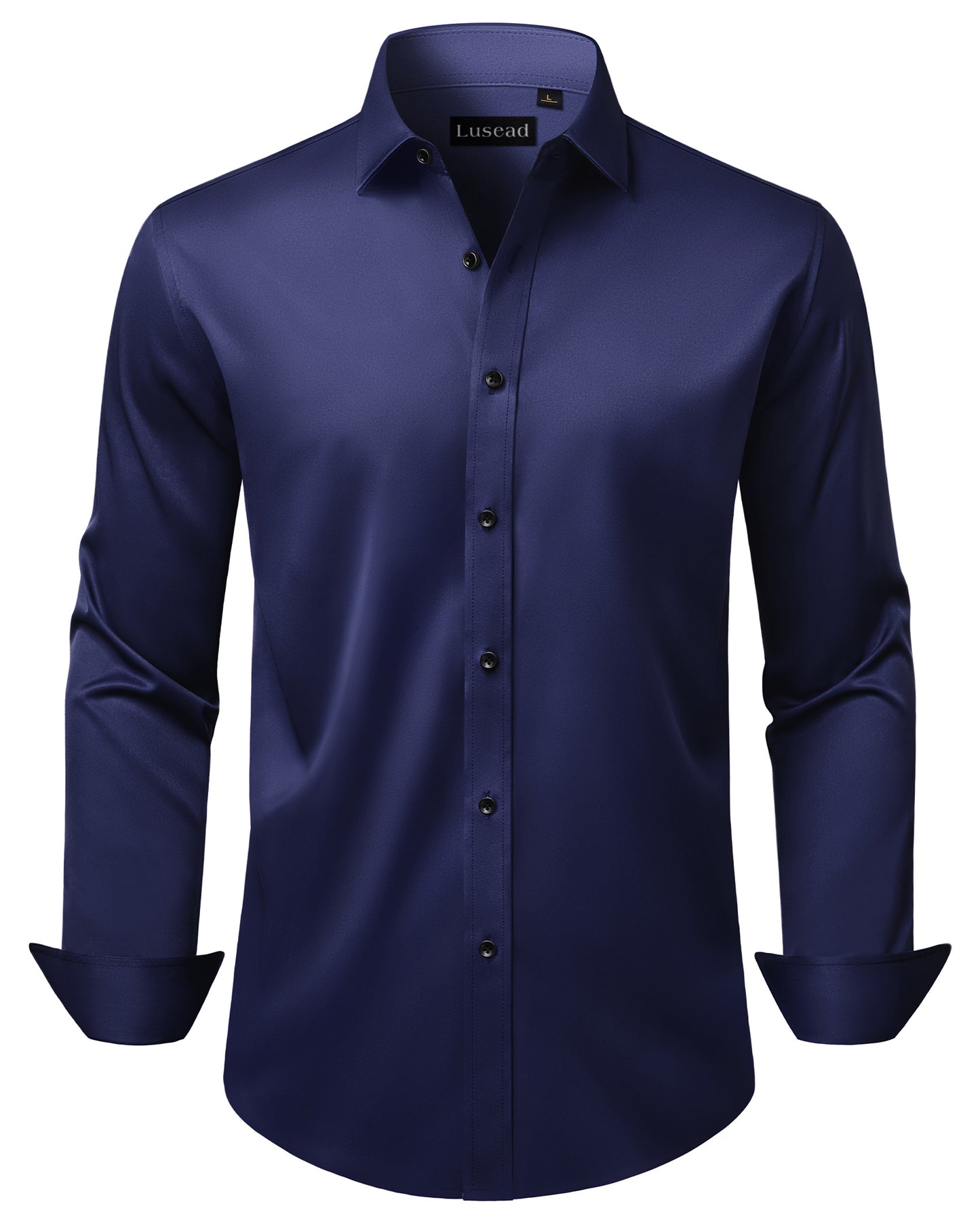 Lusead Slim Fit Dress Shirt for Men Long Sleeve Button Up Shirt
