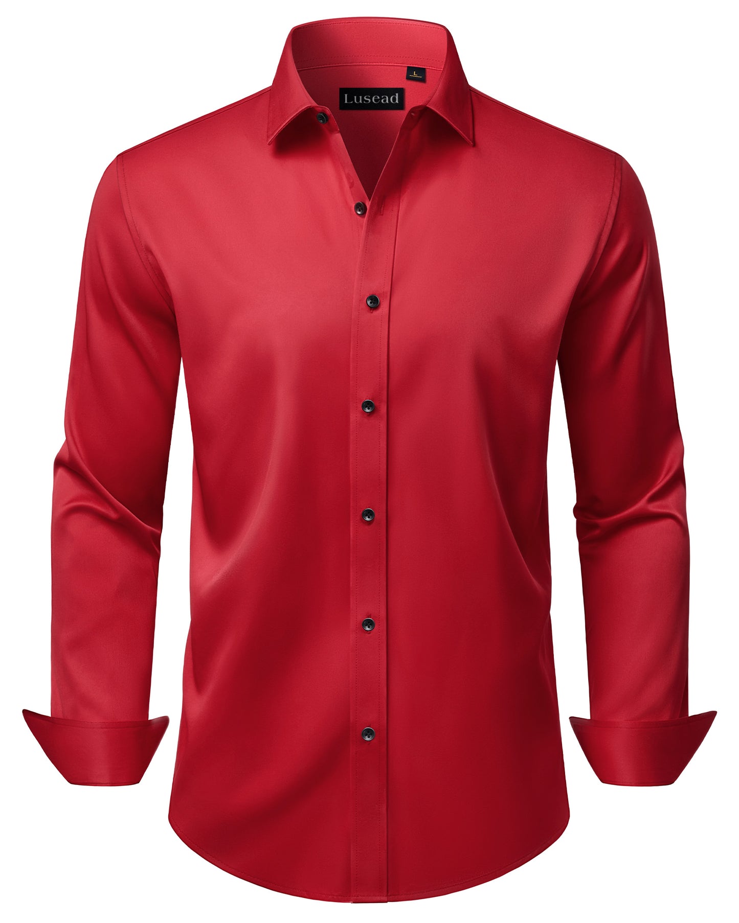 Lusead Slim Fit Dress Shirt for Men Long Sleeve Button Up Shirt