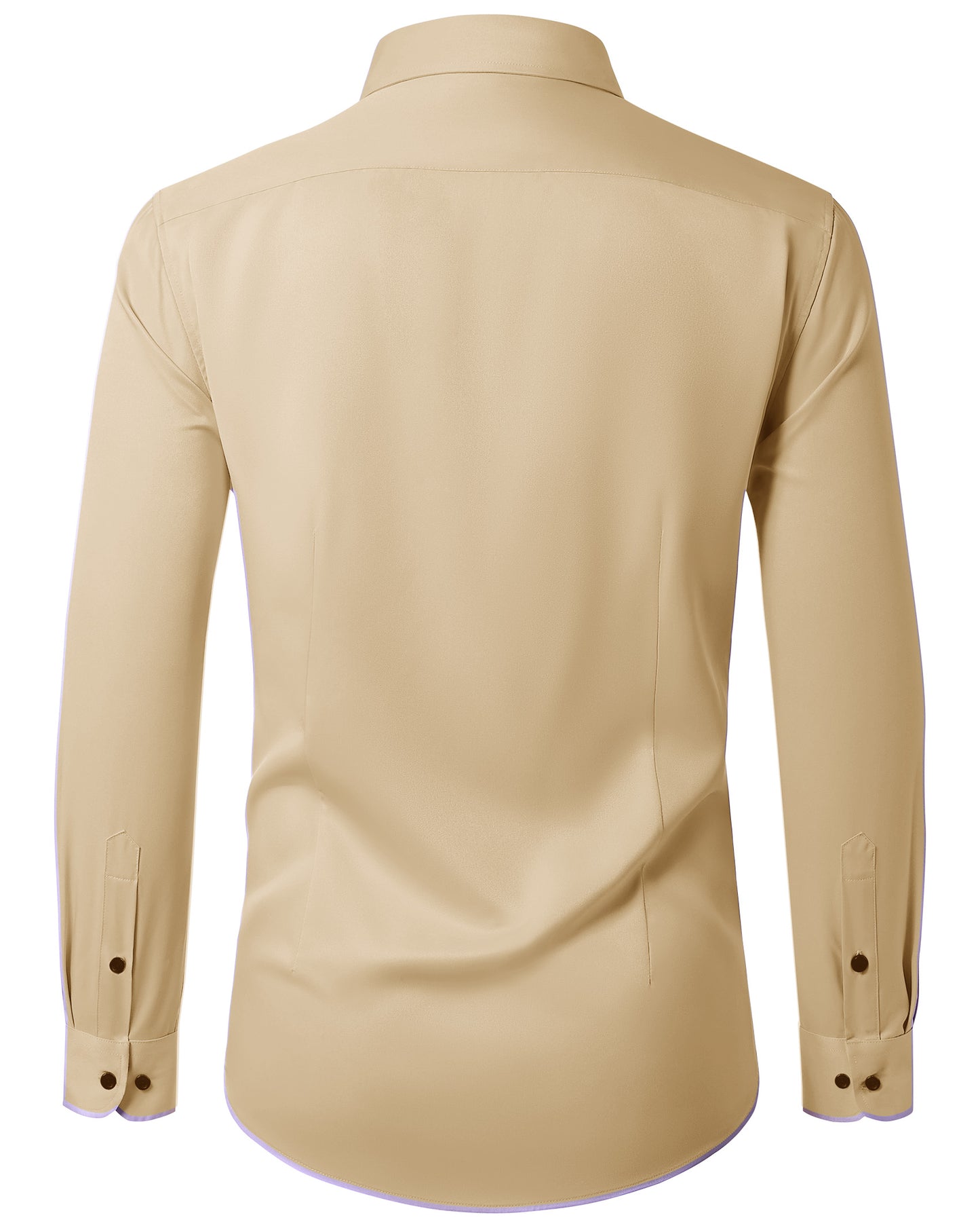 Lusead Mens Tan Dress Shirt Long Sleeve Stretch Button Down Shirts